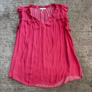 Maison D'Amelie Women's Blouse Top Size M Made In Paris Coral Peach